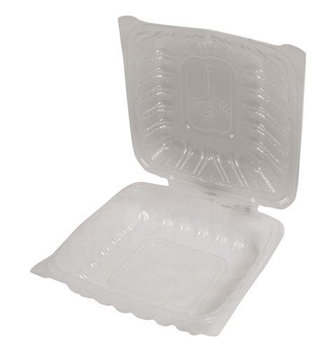 8" Hinged PP Frosty Clear Plastic Clamshell Container (180pcs) - Eatery ...