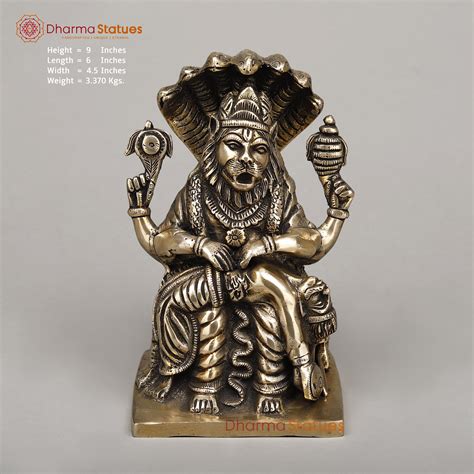 Buy Brass Narasimha Killing Hiranyakashipu | Golden Finish Order Now ...