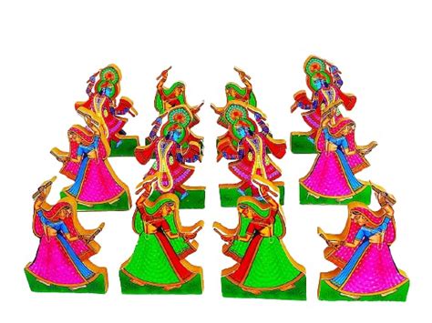 FIRMUS Dandiya Raas Leela Set Of Dancing Gopi With Krishna Ji/Ras Lila ...