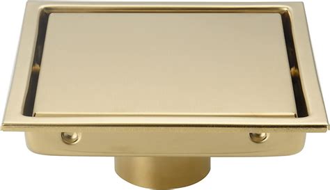 Buy DEOKXZ 6 Inch Brushed Golden Square Shower Drain, with Removable ...