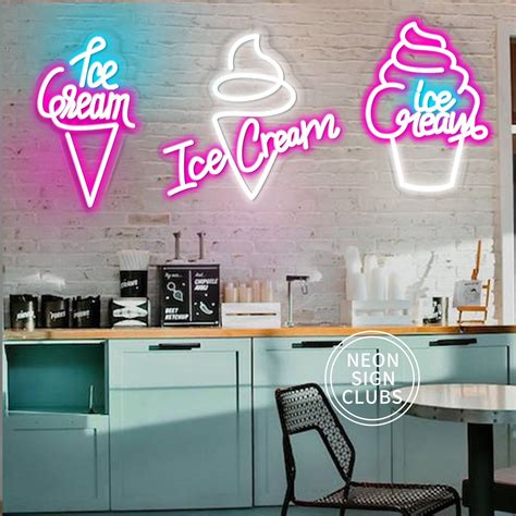 Ice Cream Neon Sign,ice Cream Cart Sign,custom Neon Sign,led Neon Light ...
