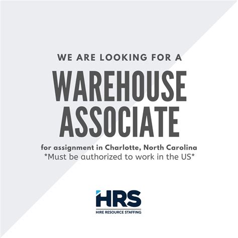 Hire Resource Staffing on Twitter: "We are hiring a Warehouse Associate for an assignment in ...