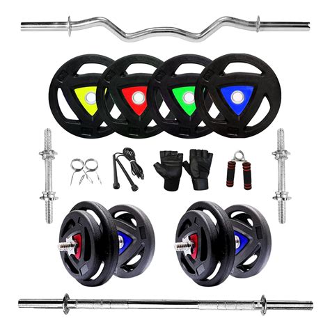 Buy FINEKART Home Gym Equipment Set with Adjustable 3 Cut Rubber Coated ...