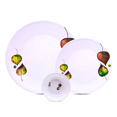 Buy LASERBOT Platinum Dinner Set Pack of 18 Melamine Round Full & Half ...