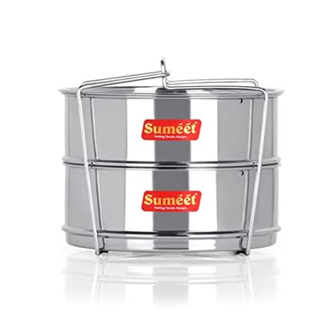 Sumeet Stainless Steel Deep Stackable Container/Separator with Lid and ...