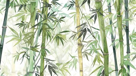 Luxury Watercolor Design Bamboo Wallpaper Mural - Magicdecor®