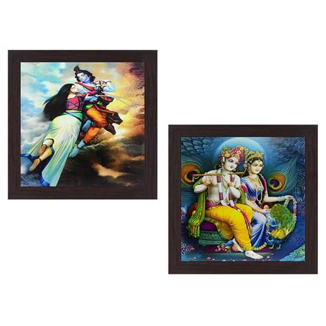 Wens 'Radha and Krishan' Wall Hanging Painting (MDF, 35 cm x 71 cm x 2. ...