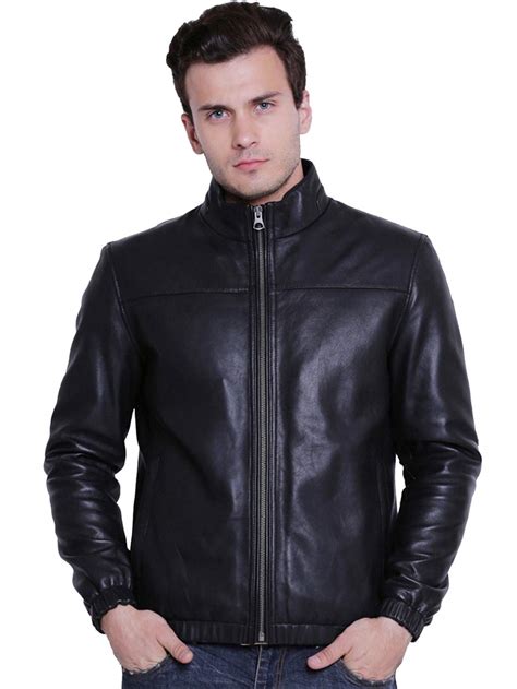 A1 Skin Fashion Pure Genuine Leather Black Jacket For Mens | Desertcart ...