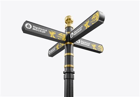 Directions sign mockup 3d render | Premium PSD