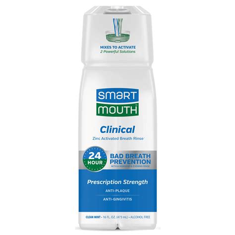 Smart Mouth Clinical Alcohol Free 24 Hour Mouthwash - Clean Mint - Shop ...