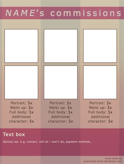 Art Commissions Template