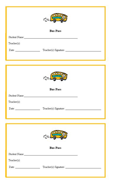 Student Bus Pass Printable Forms - Printable Forms Free Online