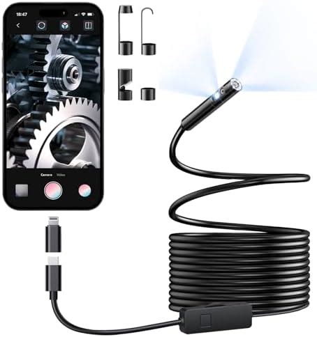 Endoscope Camera with Light - Borescope with 8 Led Lights 1920P HD ...