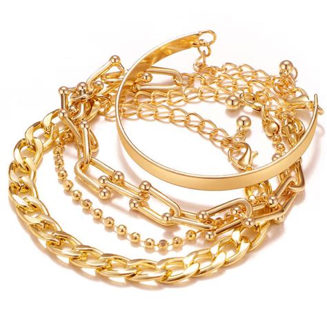 Buy Gold Plated Contemporary Bracelet (Pack of 4) in Bulk at Wholesale ...