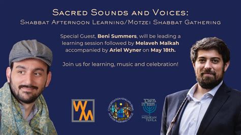 Sacred Sounds and Voices: Shabbat Afternoon Learning/Motzei Shabbat ...