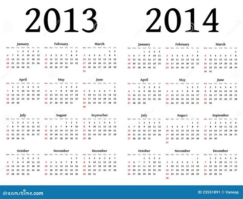 Calendars for 2013 and 2014 Stock Vector - Illustration of planning ...