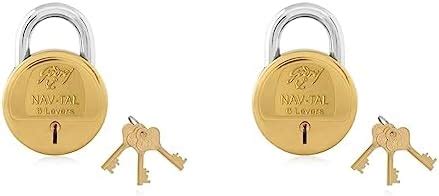 Godrej Locks Navtal 6 Levers Brass Lock with 3 Keys (Brown) Polished ...