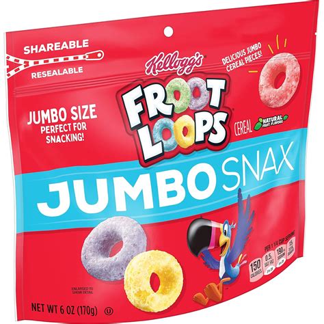 Buy Kellogg’s Froot Loops Jumbo Snax Cereal Snacks, Kids Snacks, Fruit ...