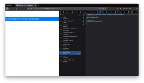 Elementor Stylesheet Add Rules | RJS