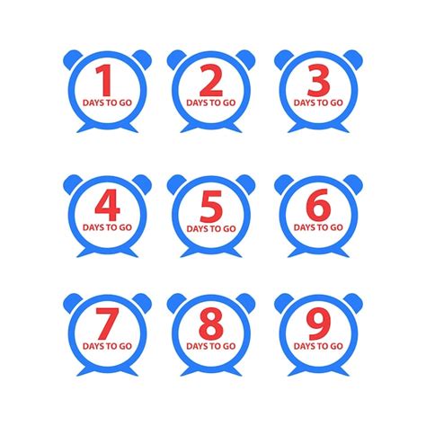 Countdown icon set numbers 1 to 10 for launches and promotions ...