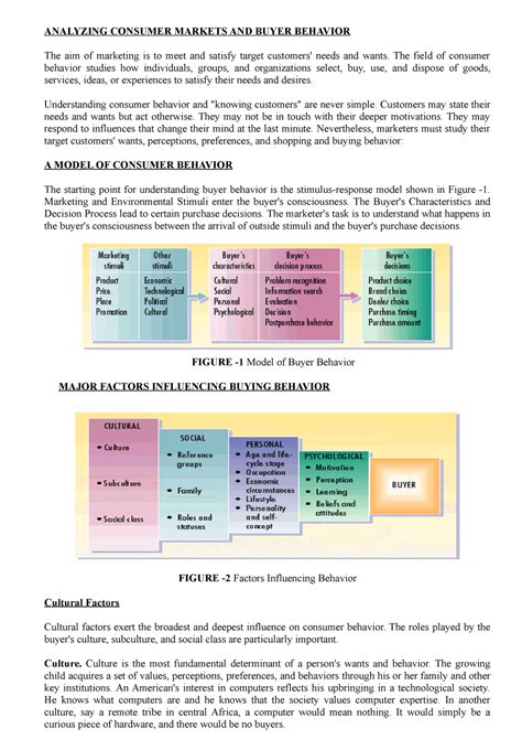 Analyzing Consumer Markets AND Buyer BEH - ANALYZING CONSUMER MARKETS ...