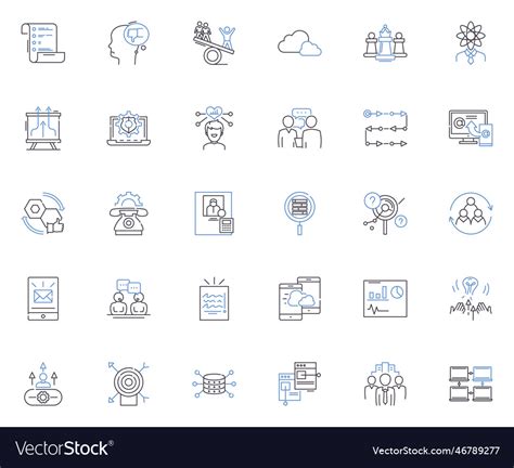 Customer loyalty line icons collection retention Vector Image