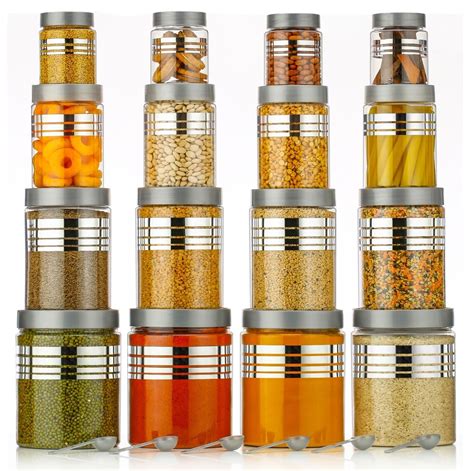 Buy ROSTY 6Spoons Plastic Storage Container set Checkers Pet Plastic ...