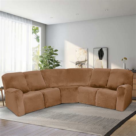 Latitude Run® Velvet Stretch 7-Piece Sectional Sofa Covers-Reclining ...