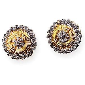 JewelryGift Fancy Stud Earrings 14K Gold Plated Cubic Zircon Indo ...