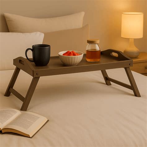 Foldable Wooden Study & Laptop Table - Compact & Ergonomic