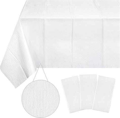 Amazon.com: White Paper Table Cloths for Parties | 11 Disposable ...
