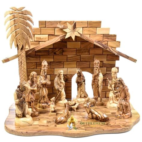 Olive Wood Nativity Set-13 - Bethlehem Gifts