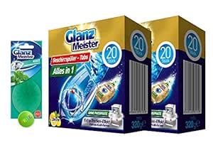 GlanzMeister Dishwasher Tablets - 2 Packs of 20 Tabs Each ...