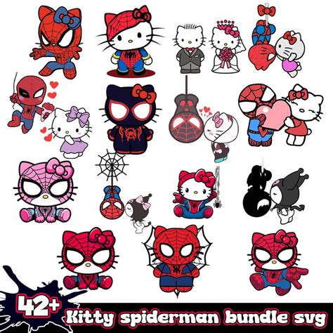 Hello Kitty Spiderman Bundle Svg - BigBundleSVG