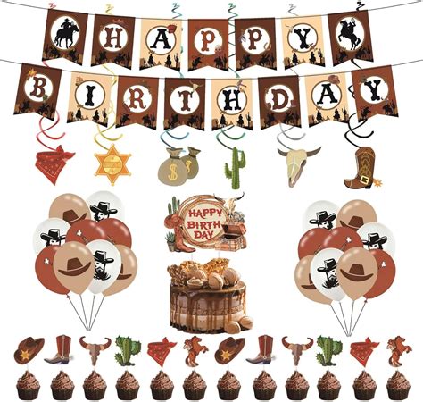 Amazon.com: Western Theme Party Supplies West Cowboy Birthday Party ...