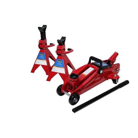 Mountain 2 Ton Trolley Jack and 2 Ton Jack Stands Combo, Heavy Duty ...