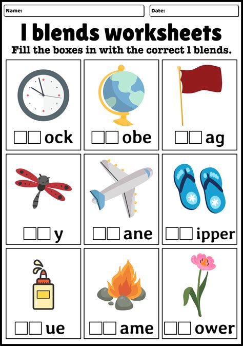 13 L Blends Worksheets Kindergarten - Free PDF at worksheeto.com