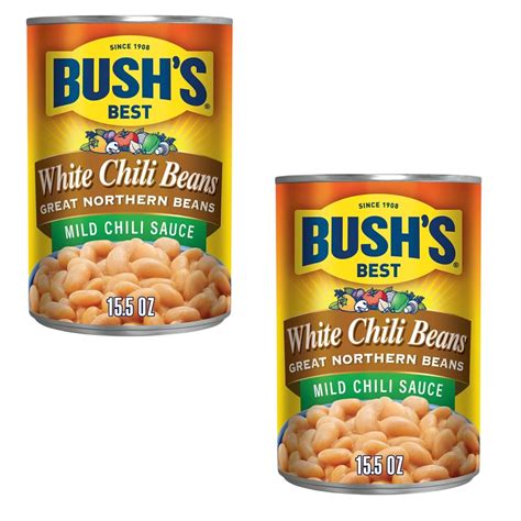 ( 2 Pack ) Bush's White Chili Beans, Canned Great Northern Beans in ...