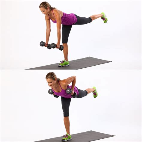 Single-Leg Deadlift With Row | Dumbbell Exercises | POPSUGAR Fitness ...