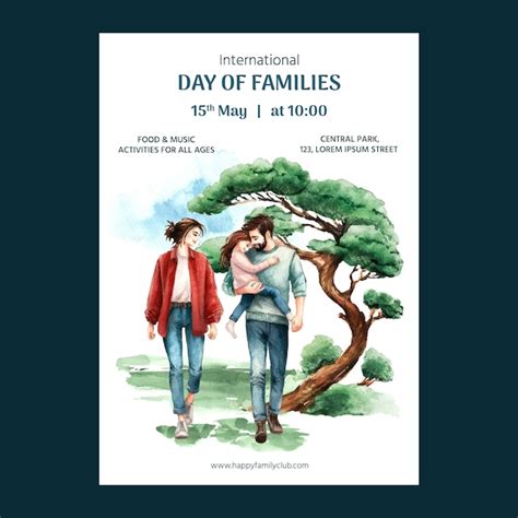 Modèle d'affiche verticale de la journée internationale des familles à ...