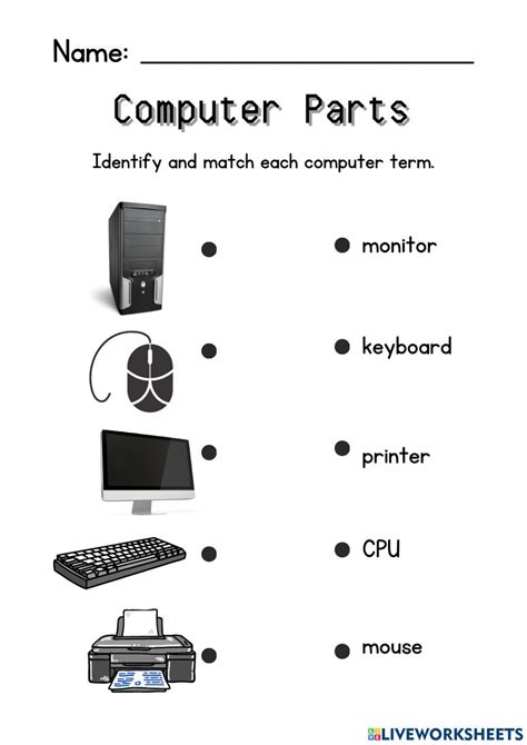 Image result for Picture of Types of Computer Name It Worksheet