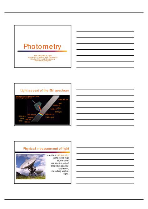 I Photometry - Photometry Prof. Grega Bizjak, PhD Laboratory of ...