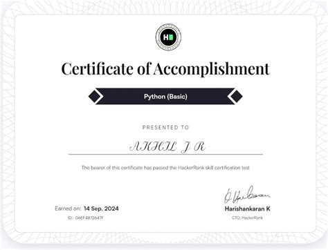 Image result for HackerRank Python Certification