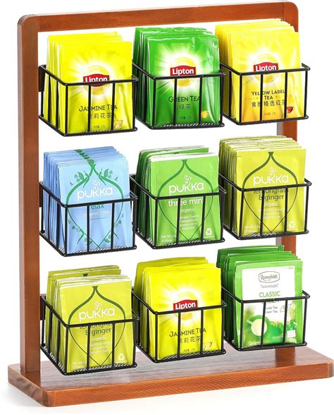 GHIAKQYT Tea Box Tea Bag Organiser, Vertical and Wall Mounted Tea ...