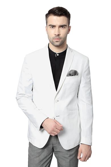 Buy Men White Solid Wedding Blazer Online - 73529 | Peter England