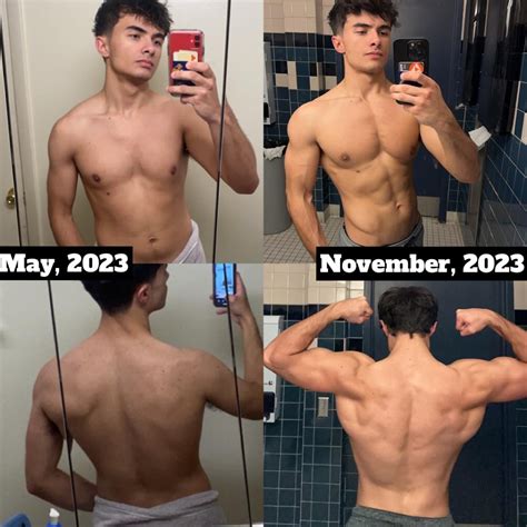 M/20/5’7” [140 lbs to 155 lbs] (6 months) : r/Brogress