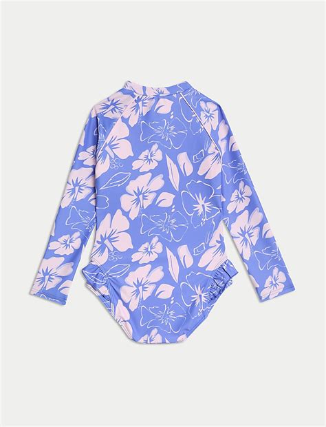 Buy Floral Print Long Sleeve Swimsuit (2-8 Yrs) at Marks & Spencer