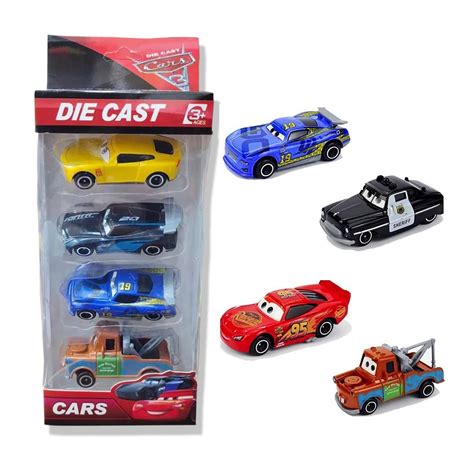 Easytobuy Diecast 4 Small Metal Slide Car, Metal Lightning McQueen ...