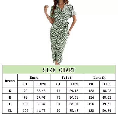 Women's Printed Button Down Collar Shirt Dress Short Sleeve Ruched ...
