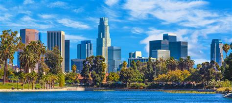 Cityscape With Skyscrapers Of Los Angeles Skyline, CA - Public Policy ...